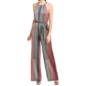 Trina Turk Jumpsuit Womens 2‎ Rainbow Striped One Piece Vacation Colorful